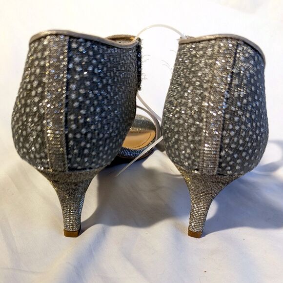 J. Renee Jivika Sandal Women’s 8.5M NWOT Glitter Mesh 2.25” Kitten Heel - Picture 3 of 10